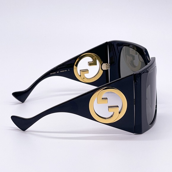 NEW GUCCI OVERSIZED BLACK WOMEN SUNGLASSES GUCCI GG1255S 001 - Picture 9 of 12